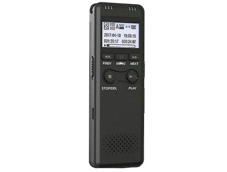 Mini grabadora de voz digital Activada por voz Grabación Pcm Reducción de ruido Micrófono dual Reproductor Mp3 Hifi-32 Gbnegro BISBISOUS