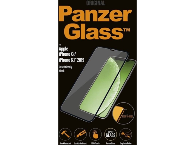 Protector Cristal Templado iPhone XR PANZERGLASS Friendly Negro