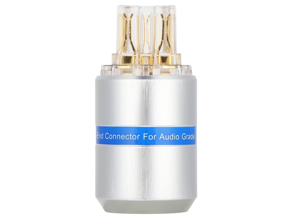 Conector De Alimentación Hifi Mono Audio F107g En Cobre Puro Con Baño De Oro De 24 Quilates Para Equipos Audiovisuales Profesionales.