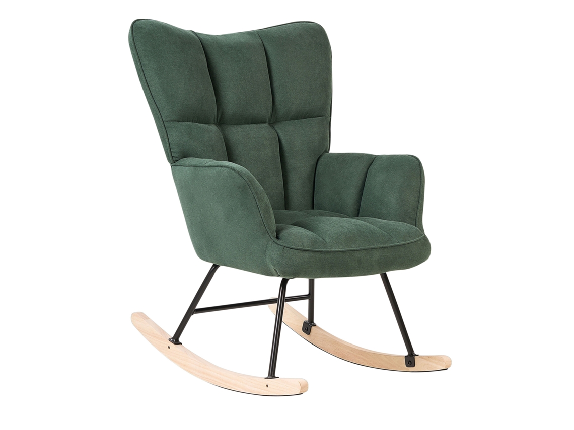 Silla mecedora BELIANI Oulu de Poliéster Verde 71x83x104