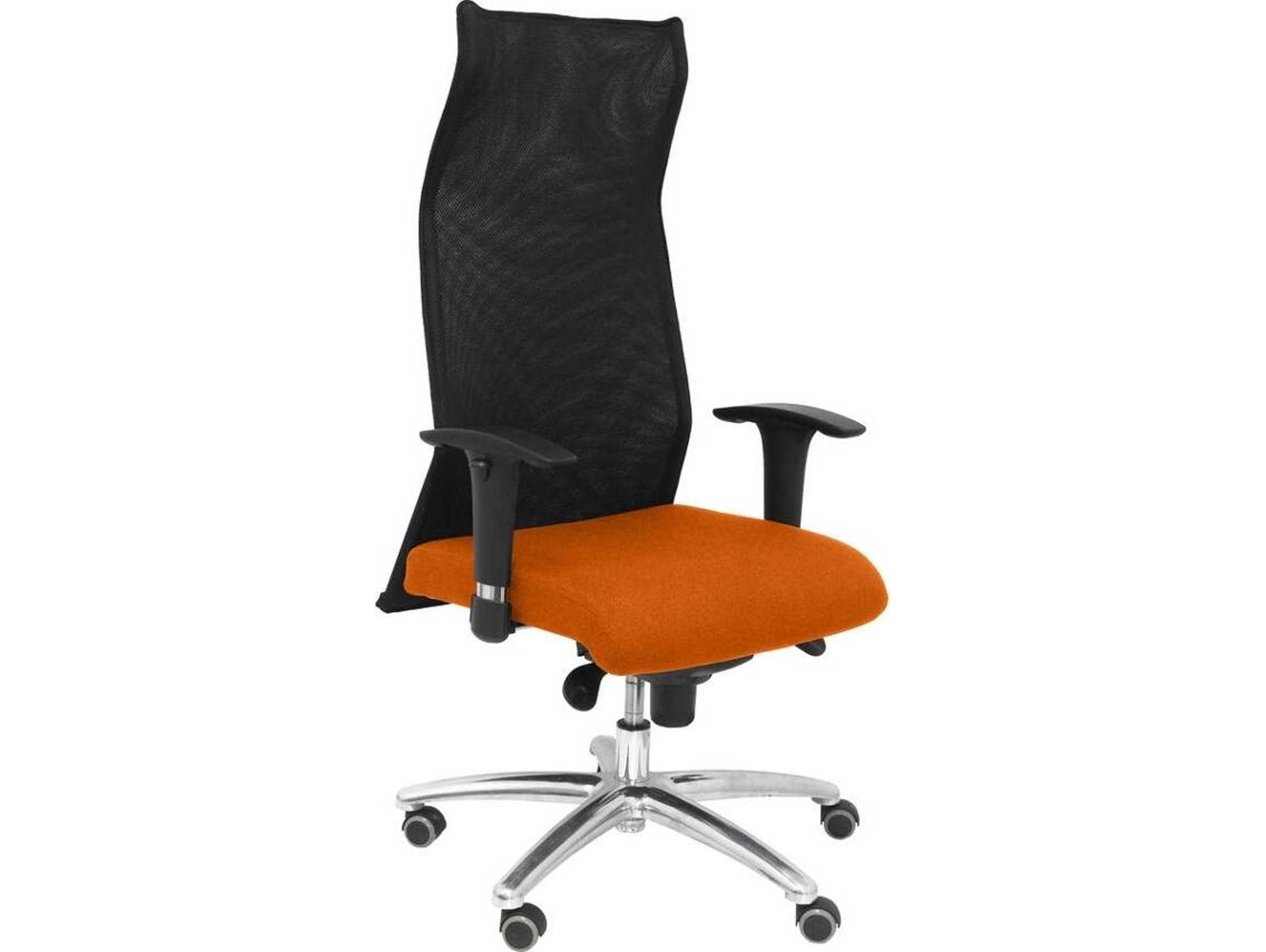 Silla de Escritorio Ejecutiva PYC Sahuco Naranja con ruedas antiarañazos (Brazos Ajustables - Malla)