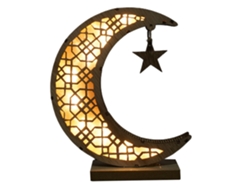 Lámpara Nocturna Led Decorativa De Madera Para Ramadán, Ideal Para Decoración Islámica.