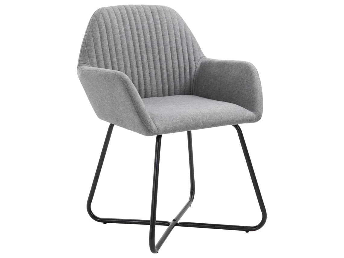 Sillas de comedor 4 piezas Tela gris claro MAISON EXCLUSIVE