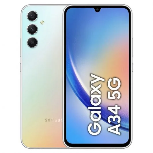 SAMSUNG Galaxy A34 5G 256Gb A346 Ds Plata Grado C Smartphone Reacondicionado Señales de Uso