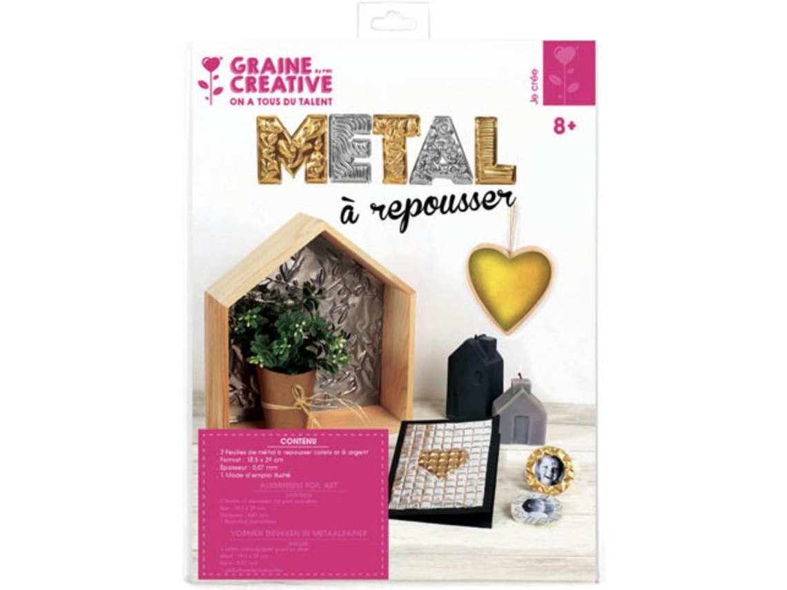 Metal para Grabado y Repujado Dorado 3 Hojas 18,5x29 Cm Grano Creativo