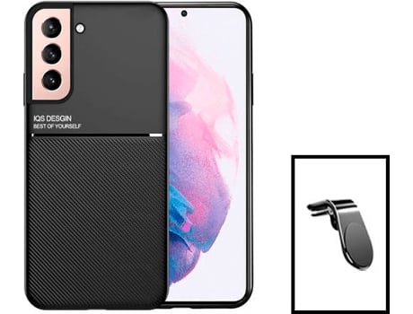 Kit Carcasa Trasera Magnética Anti Choque + Soporte de Auto Samsung Galaxy S22 5G+ Plus GIFT4ME Negro
