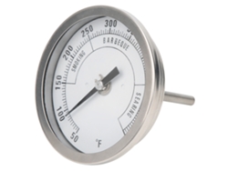Termómetro De Acero Inoxidable Con Punta De 3 Pulgadas Npt Y Rosca De 1/2 Pulgada Para Horno De Barbacoa (50-550 °f).