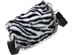 Bolsa Transversal De Pelúcia Com Estampa De Zebra Preta, Bolsa De Mão Feminina Para Usar Embaixo Do Braço.