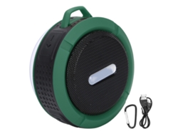 Altavoz Bluetooth C6 Con Ventosa Y Mosquetón, Mini Subwoofer Impermeable Para Deportes Al Aire Libre, Color Verde.