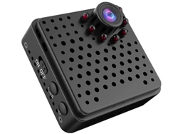 Mini cámara 1080P gran angular Wi-Fi con detección de movimiento Yizhood (negra)