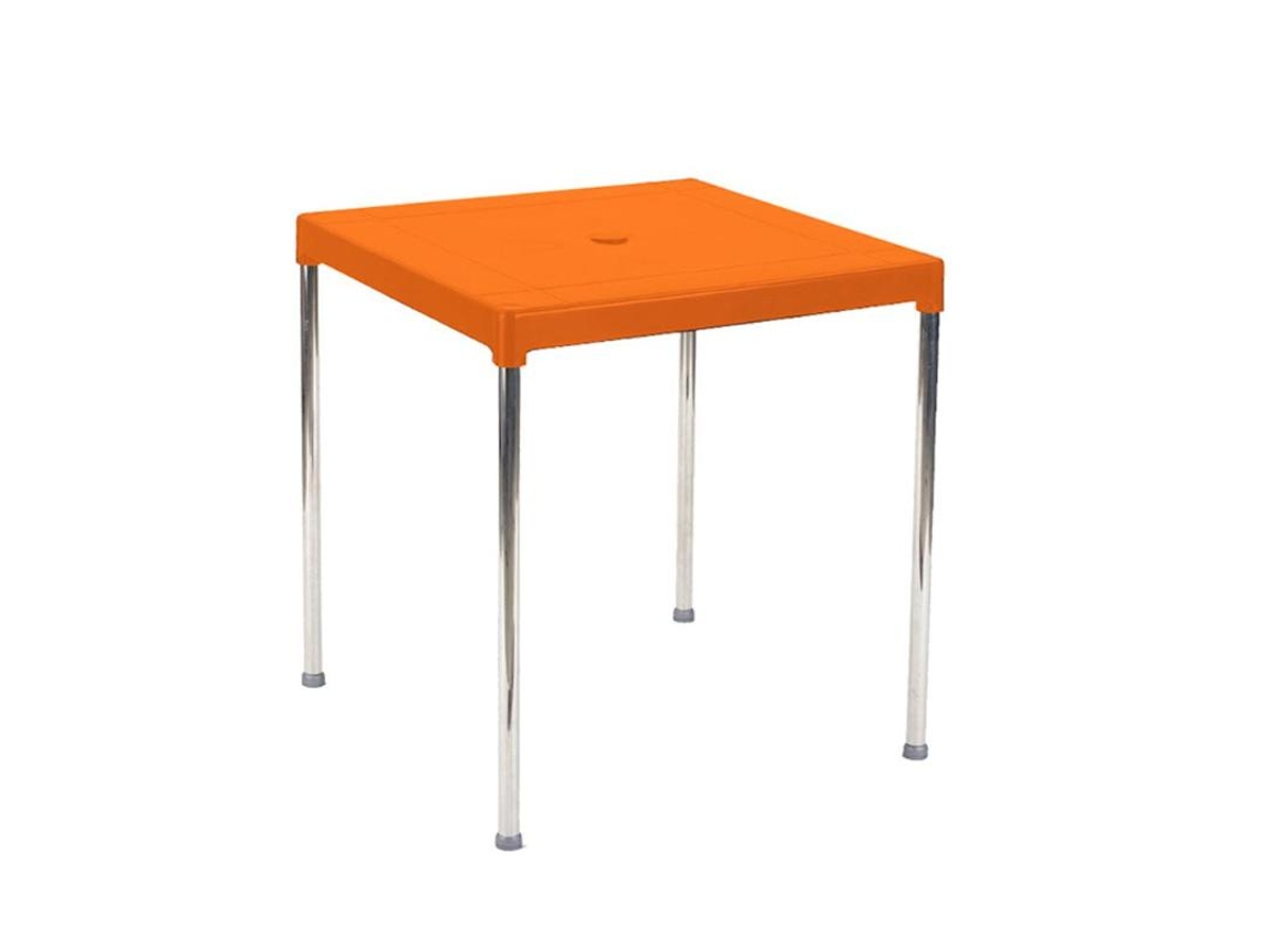 Mesa apilable 70x70 cm aluminio naranja 4026/7