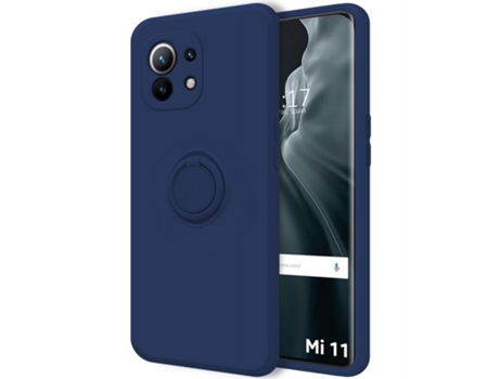 Carcasa Xiaomi Mi 11 5G TUMUNDOSMARTPHONE Silicona Líquida con Anillo Azul