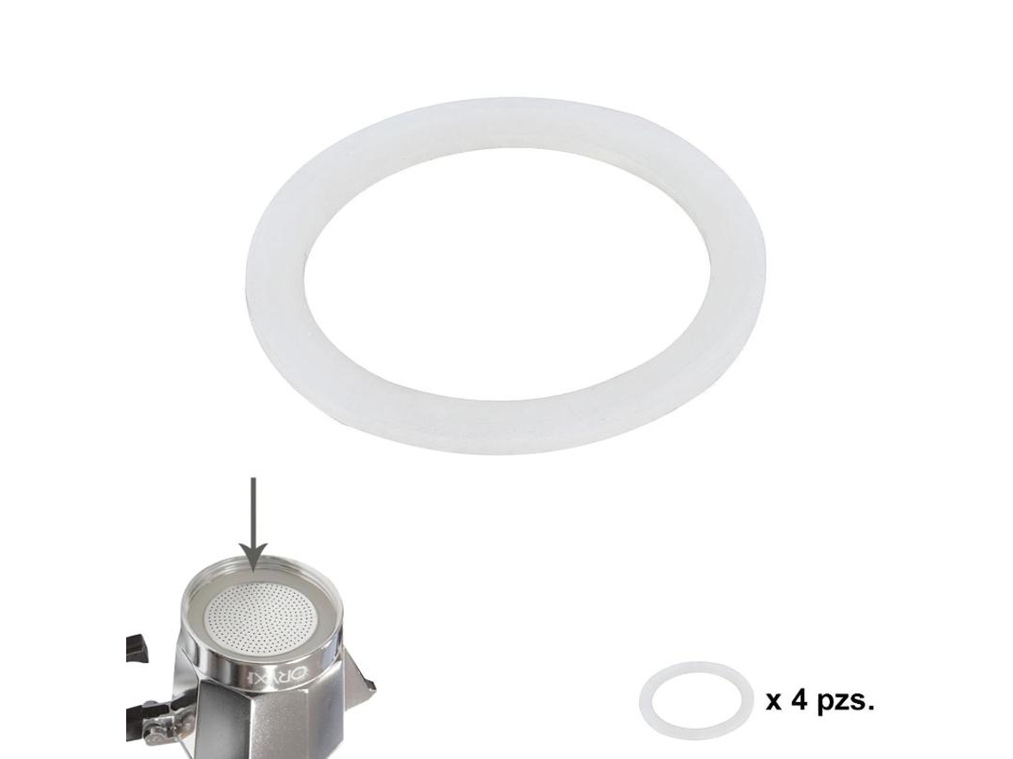 Junta Goma Silicona Cafetera Aluminio Classic / Inducción 12 Tazas (4 Unidades) ORYX