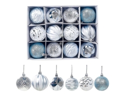 12 Bolas Decorativas Para Árbol De Navidad De 5,99 Cm En Caja Reutilizable Para Fiestas Navideñas.