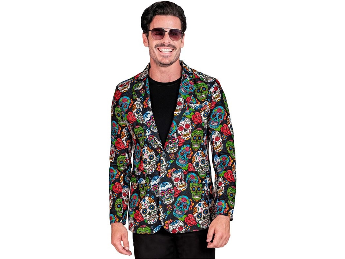 Chaqueta de Día de los Muertos multicolor para hombre