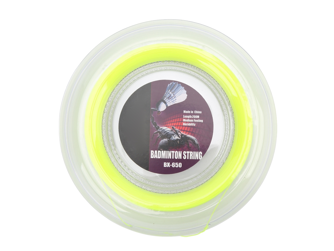 2026rebe-cuerda Para Raqueta De Bádminton 0.72mm 200m Bobina Fluorescente Amarilla Para Entrenamiento Diario Amateur
