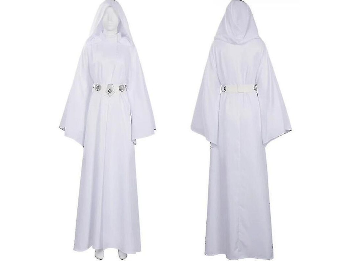 2026-traje De Cosplay De Princesa Leia Para Mujer Vestido Blanco Star Wars