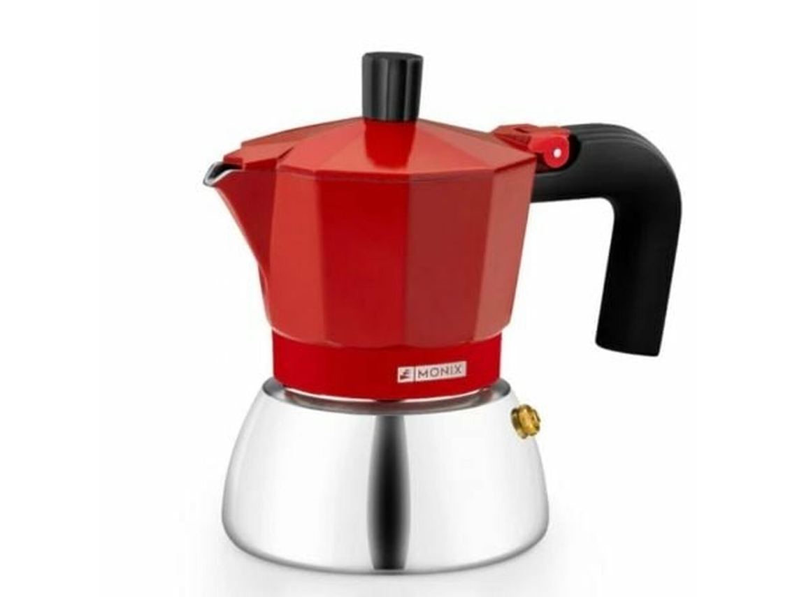 Cafetera Italiana MONIX INOX RED 3T Rojo