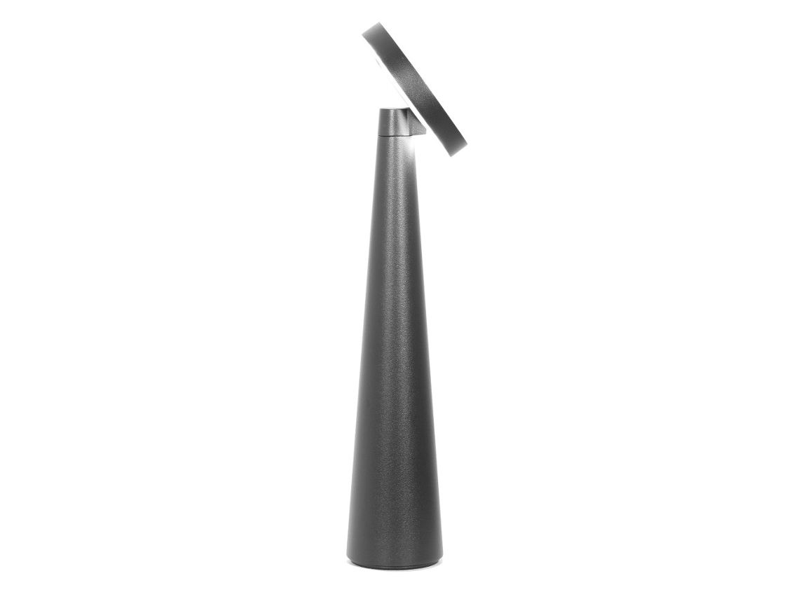 Lámpara De Mesa Recargable Zafferano Angelina: Inalámbrica, Cabezal Ajustable, Control Táctil, Diseño Interior Moderno, Color Negro.