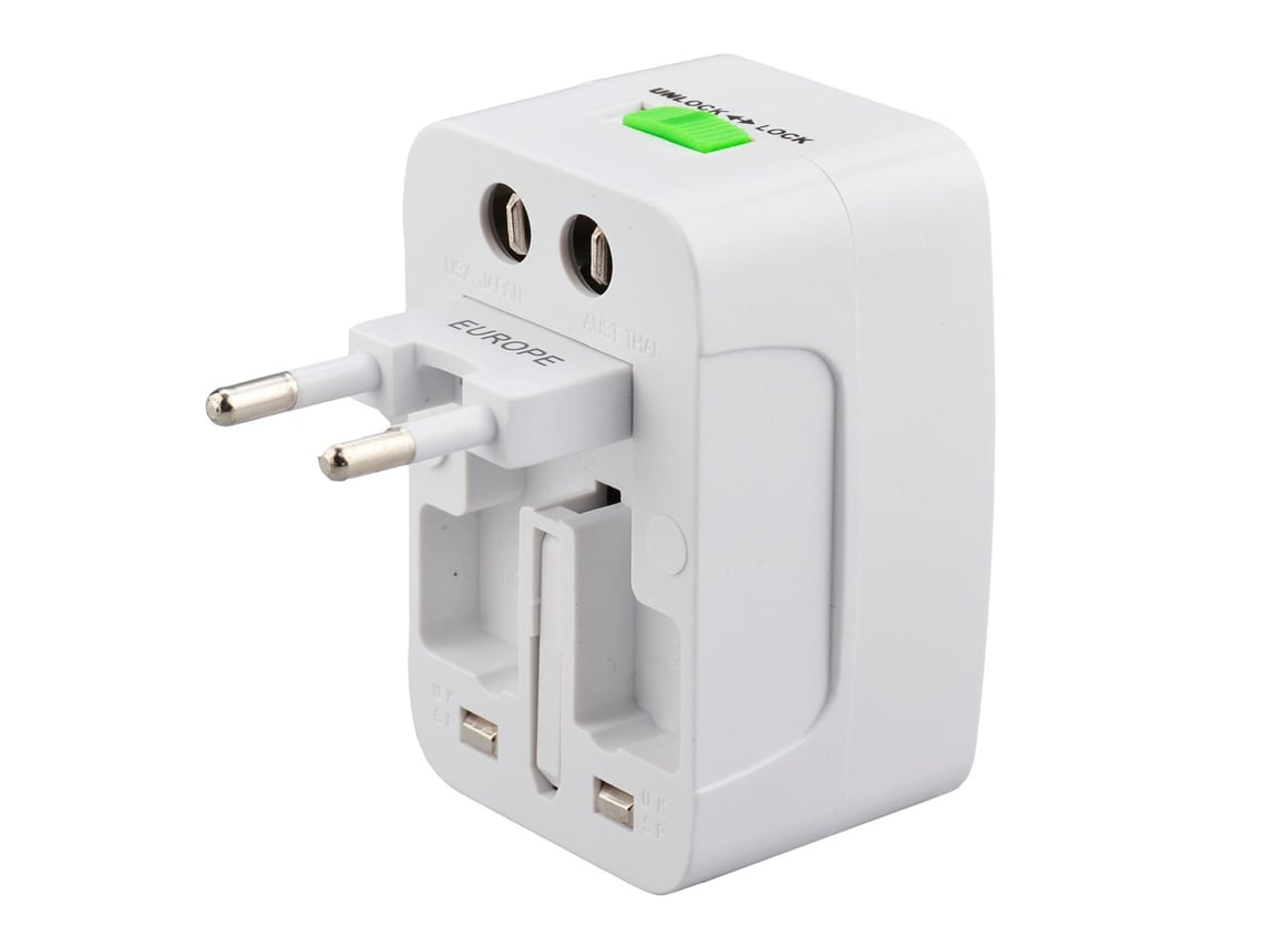 Cargador de pared portátil universal 4 en 1 de World Power, conversor y adaptador de enchufe