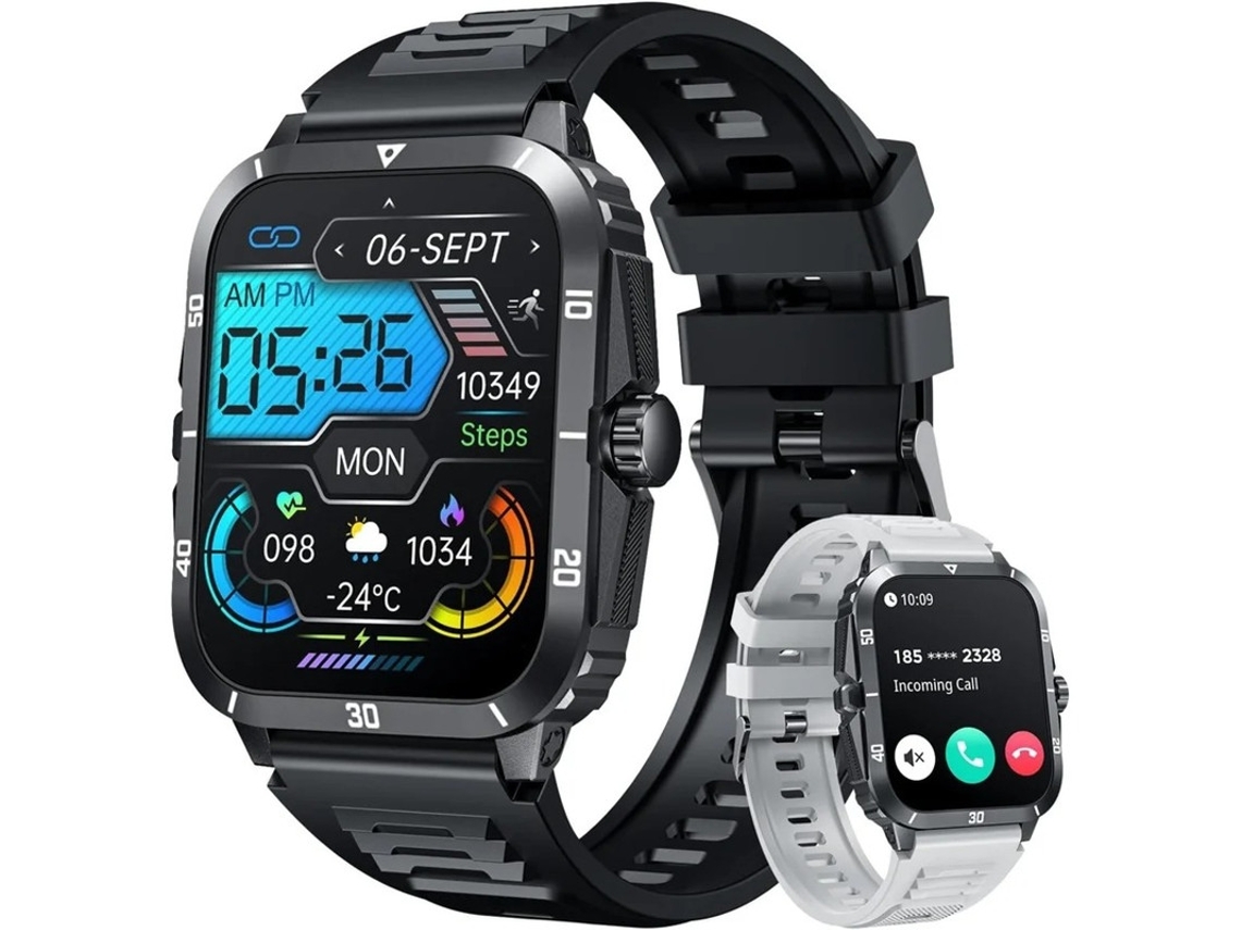 Reloj inteligente para hombre con contestador automático, pantalla táctil de 2,0 pulgadas, resistente al agua hasta 3 ATM, monitor de sueño y podómetro. Bestvite Monitor.