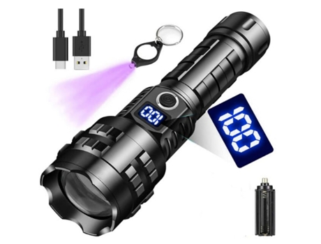 Led Langer OHPA A06 Lintería Recargable 15000 Lúmenes Recargables Xhp90.2 Lintería Poderosa Con Negro