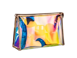 HYMNORA Marque la diferencia con nuestra atractiva bolsa de maquillaje holográfica de colores, perfecta para la mujer a la moda que valora la funcionalidad y 
