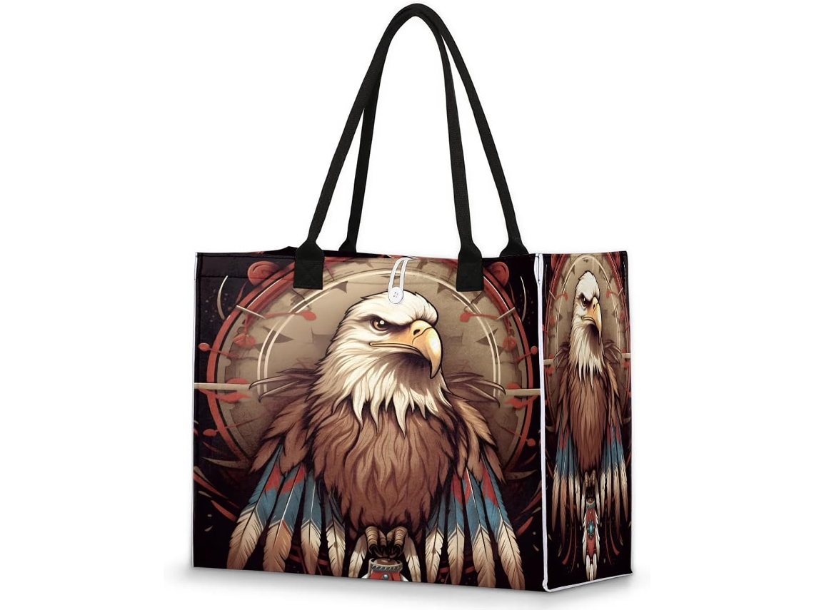 Bolso Mano Grande Tropicallife Diseño Étnico Águila Para Mujeres Niñas Bolso Hombro Compras Trabajo Gimnasi