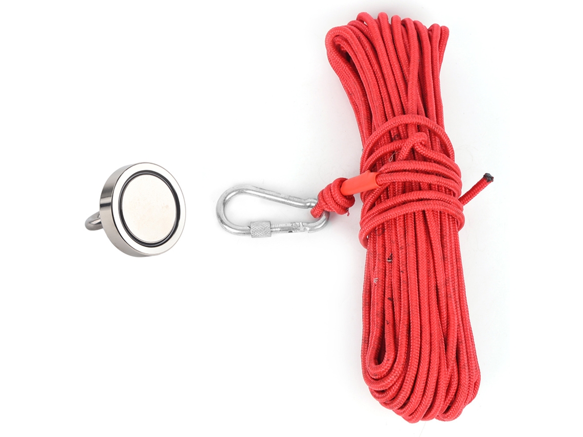 Imán Magnético Para Pesca De 245 Libras N35 Con Cuerda Roja De 20 M, Anzuelo Recubierto De Ni+cu+ni Para Reciclaje, Rio
