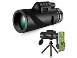 Telescopio monocular 40x60 HD impermeable profesional con adaptador para teléfono inteligente y trípode adecuado para caza y camping USHION