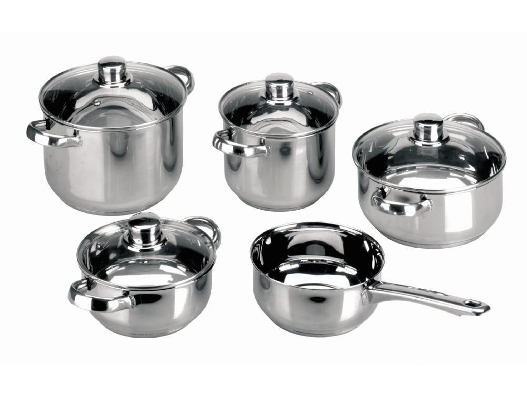 Batería De Cocina ibili silverline inox tapa cristal 000948sl ref. 000948 5 piezas