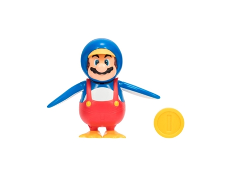Super Mario Figura 10cm Mario Polar con Moneda