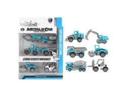 6 Piezas De Maquetas De Coches De Ingeniería A Escala 1:64, Juguete De Metal De Aleación Para Niños, Estilo A, Color Azul.