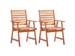 Sillas de comedor de jardín, 2 piezas, madera maciza de acacia, DKD HOME DECOR