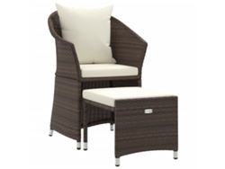Maison Exclusive - Set Muebles De Jardín 2 Piezas Y Cojines Ratán Sintético Marrón
