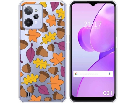 Carcasa para Realme C31 TUMUNDOSMARTPHONE Dibujos Transparente Otoño Multicolor
