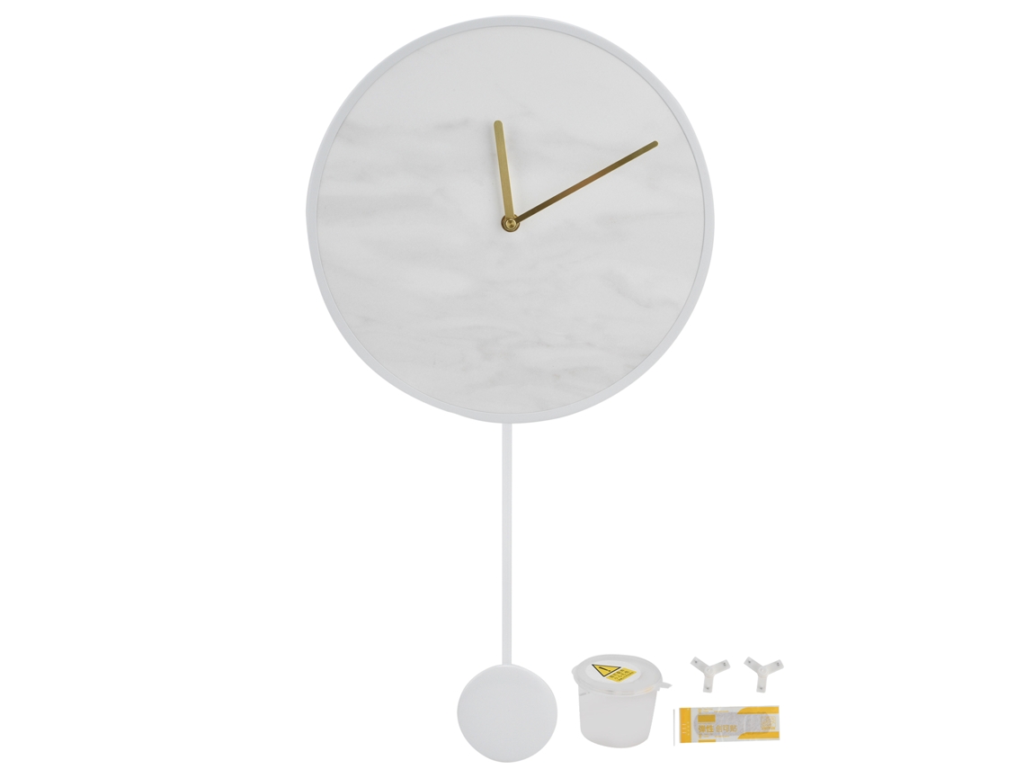 Reloj De Pared De Arcilla Con Péndulo Silencioso, Diseño Moderno, Marco De Metal Para Sala De Estar Y Dormitorio.