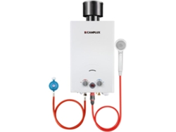 CAMPLUX BW264C-DE Calentador de Agua de Gas (10 L, Tapa de lluvia, 50 mbar, sin Sepósito para Exteriores, para Lavar Caballos, Camping, RV)