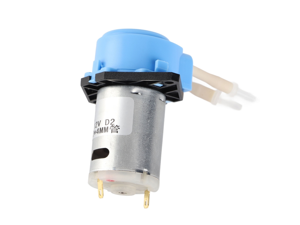 Minibomba dosificadora peristáltica autocebante de 12 V CC para acuarios y laboratorios, ideal para la dosificación precisa de líquidos.