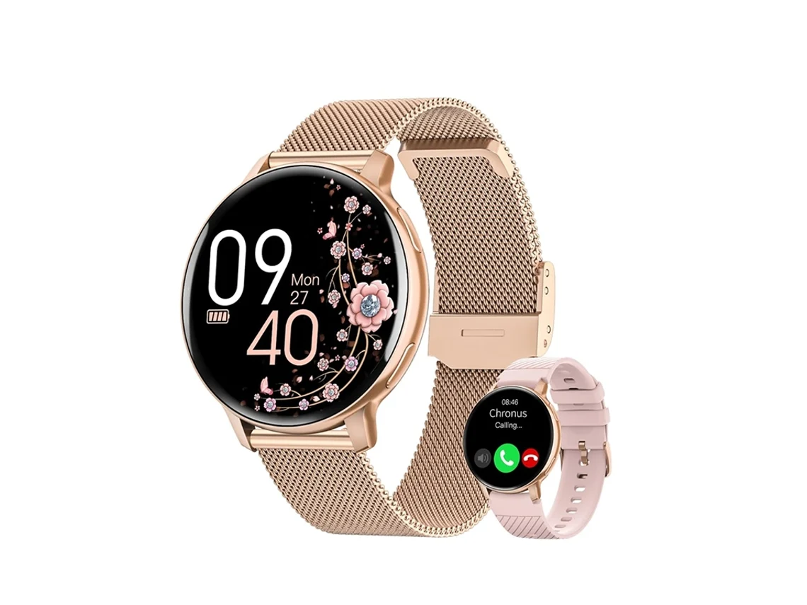 Smartwatch Chronus femenino con llamada Bluetooth 5.3 IP68 con función femenina más de 120 modos deportivos frecuencia