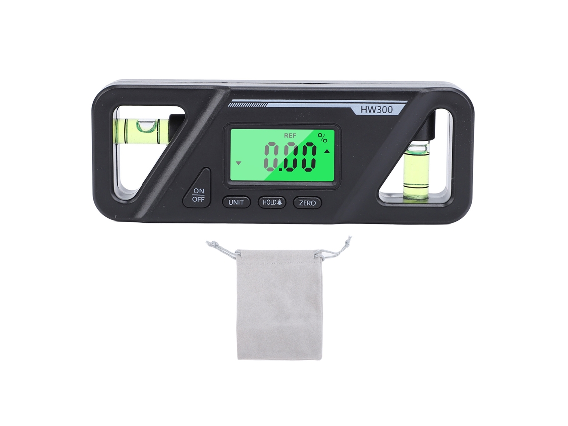 Transportador Digital Con Pantalla Lcd Iluminada De 90 A 180 Grados Con Imán Para Carpintería Y Mantenimiento - Negro