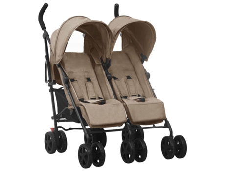 vidaXL Carrito para gemelos de acero gris taupe