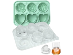 Cubiteras Con Forma De Rosa Y Corazón, Con Tapas Transparentes, Para Whisky Y Otras Bebidas - Verde