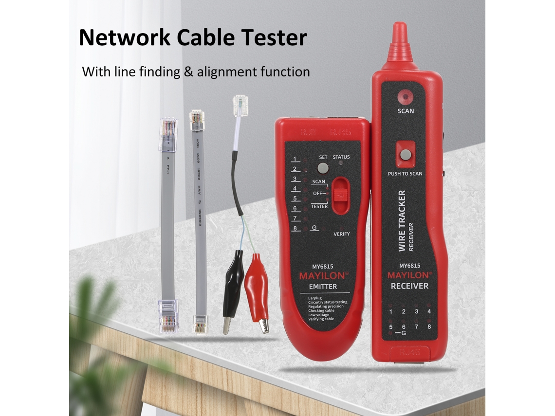 Probador De Cables De Red Digital Mayilon Con Función Antiinterferencias, Búsqueda Y Alineación.