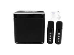 Máquina De Karaoke Portátil Pequeña Con Micrófono Y Altavoz, Bluetooth Recargable, Negra, Para Fiestas En Casa.
