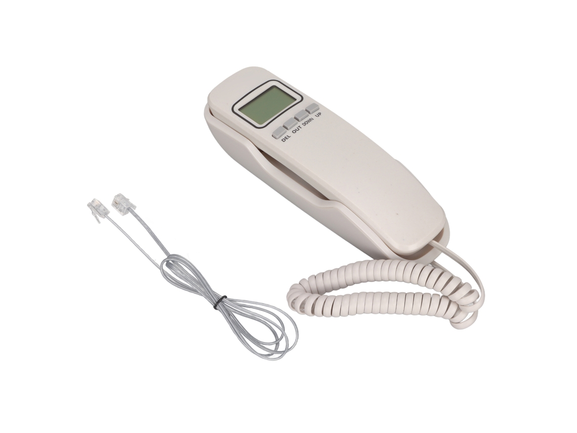Teléfono Fijo Con Redial, Pantalla Lcd, Tono De Llamada Seleccionable, Compacto Para Hogar Y Oficina, Blanco