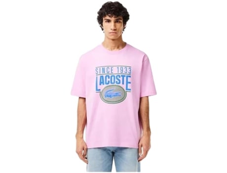 Camiseta de Hombre LACOSTE Corta Rosa (S)
