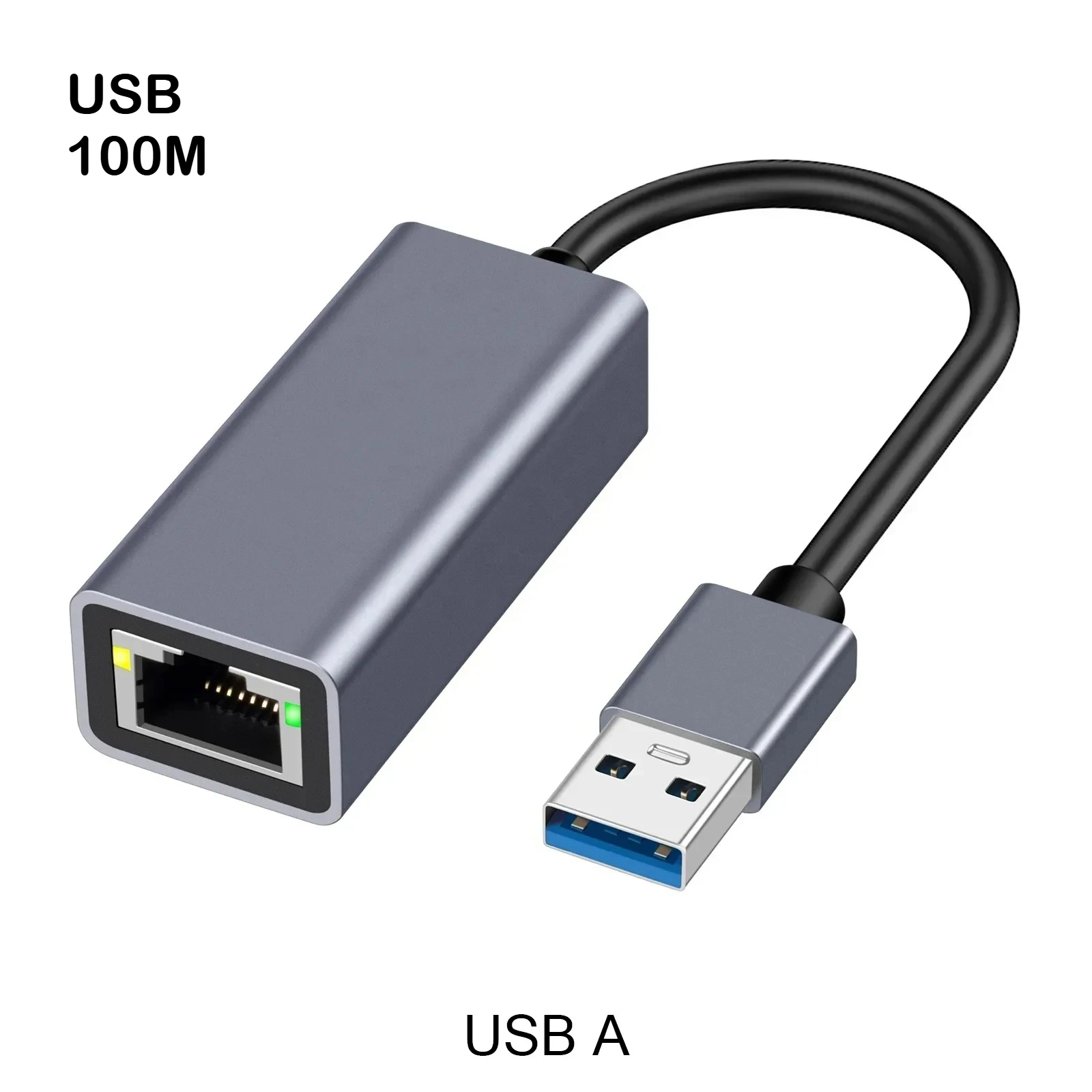 Adaptador Ethernet (usb 100m), Adaptador Conversor De Rede Com Fio Rj45, Plug And Play.