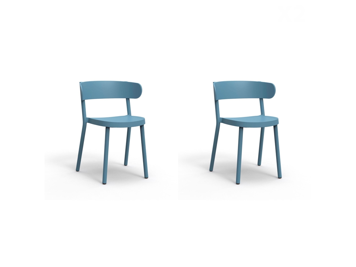RESOL CASINO Set 2 Silla Interior Exterior Azul retro