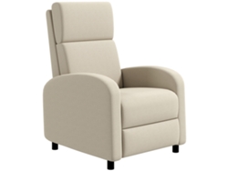 Sillón Reclinable Moderno De 160°, 120 Kg, 64x86x102 Cm, Color Crema.